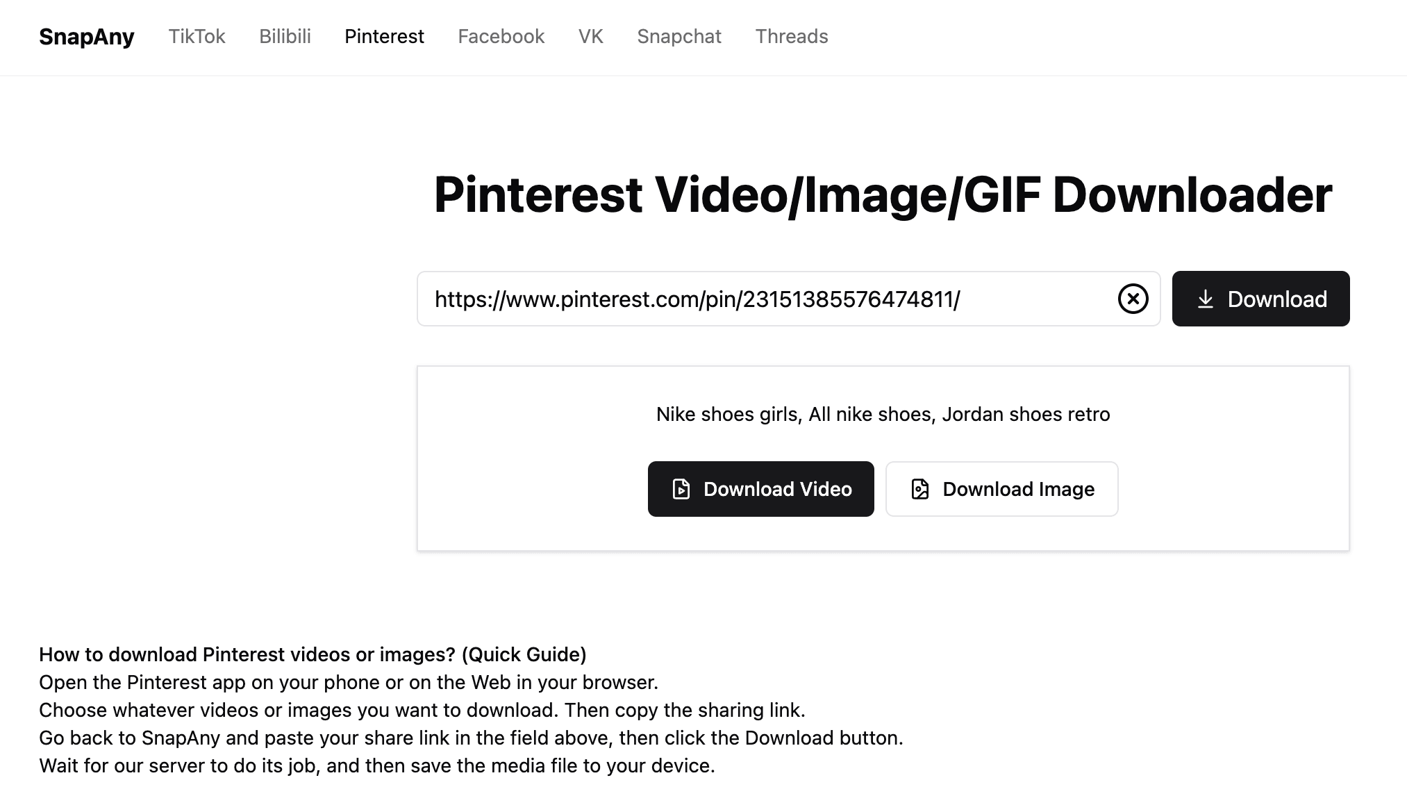 Pinterest Video Downloader