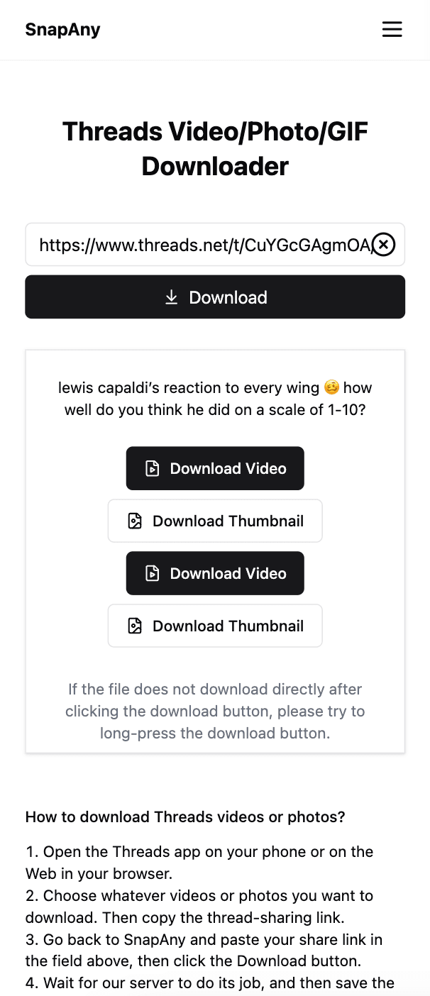 Threads Video Downloader